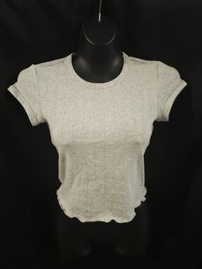 Skims Drop Needle Baby Tee ST-STT-8463 Light Heather Grey Size Small